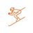 Orange icon of skiier