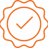 orange icon of a tick