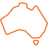 orange icon of Australia