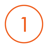 orange icon of the number one

