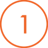 orange icon of the number 1