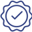Blue icon of tick