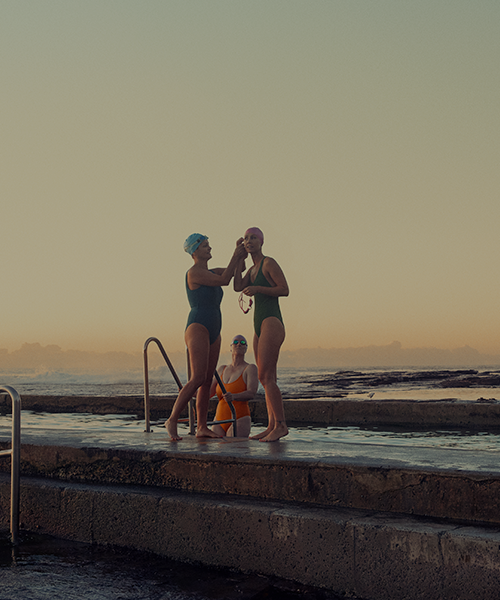 woman at ocean pool