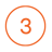 Orange icon of the number three