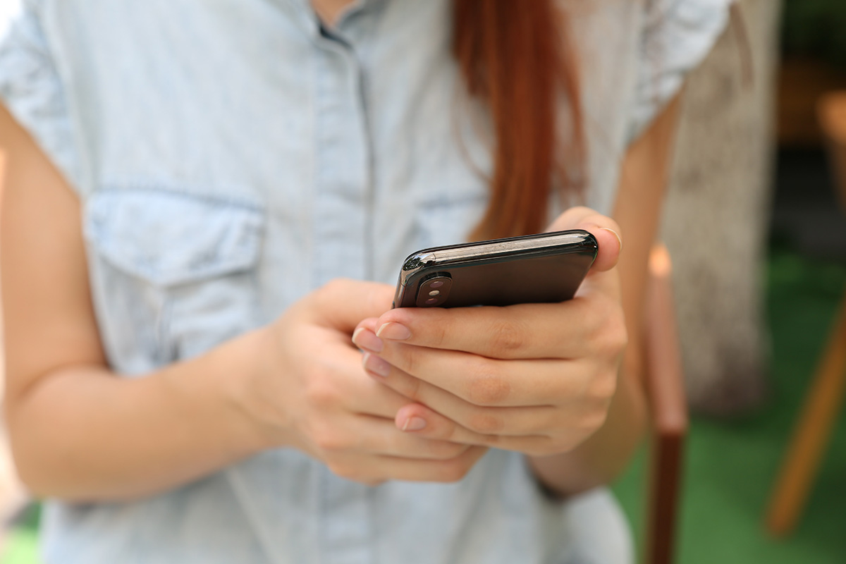 Woman looking at phone