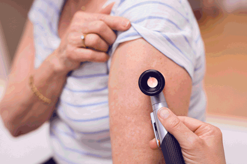 Women having a health check