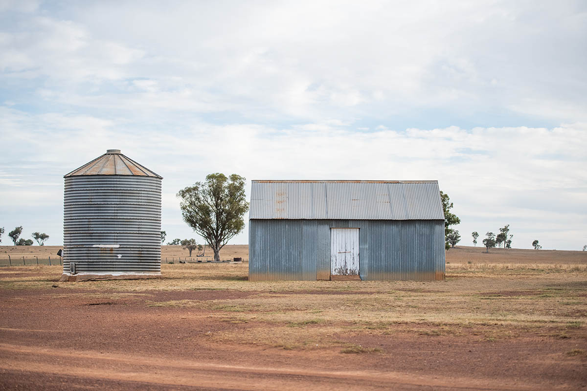 tin shed and silo