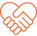 orange icon of shaking hands