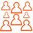 orange icon of several people