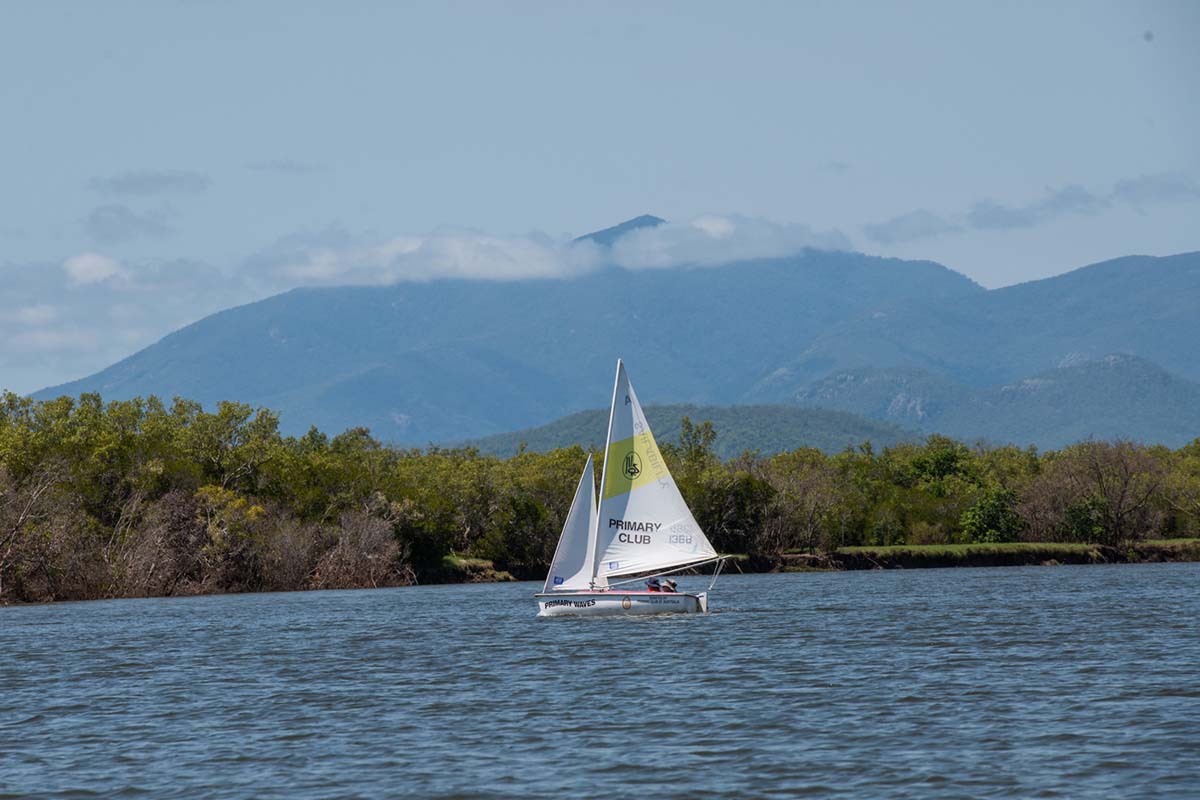 Small sailboat on the water