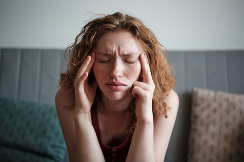 Woman with headache