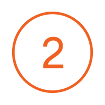 orange icon of the number two