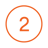 orange icon of the number two