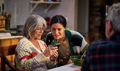 Woman looking at phone