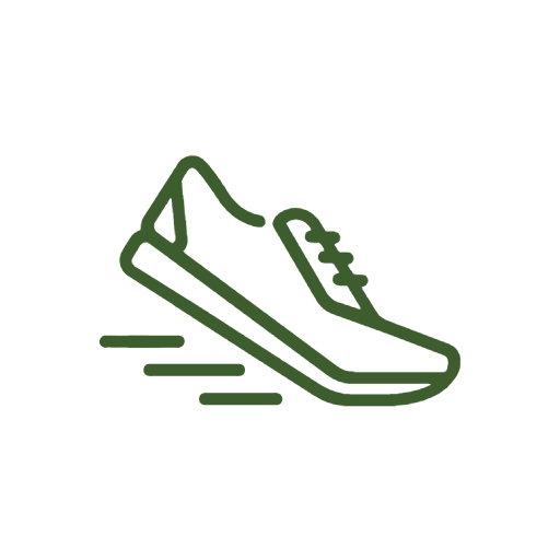 Green icon of running shoe