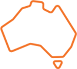 Orange icon of map of Australia