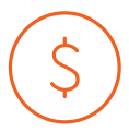 Orange dollar sign icon