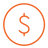 Orange dollar sign icon
