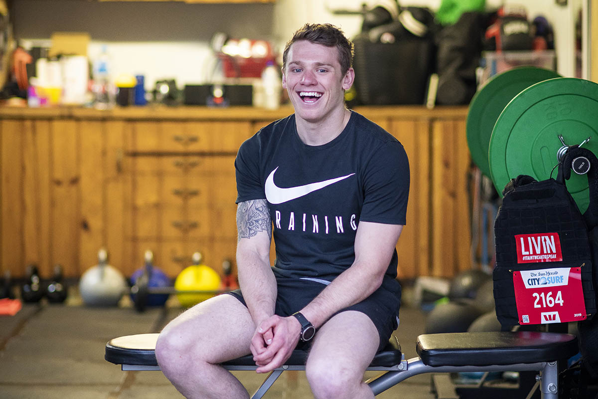 Smiling teen in gym