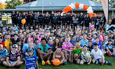 Group of kids looking to camera