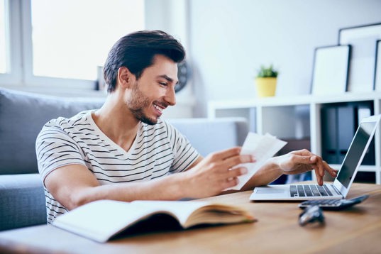 Man looking at screen