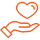 Icon of hand holding heart