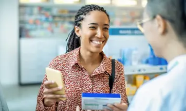 Woman at pharmacy
