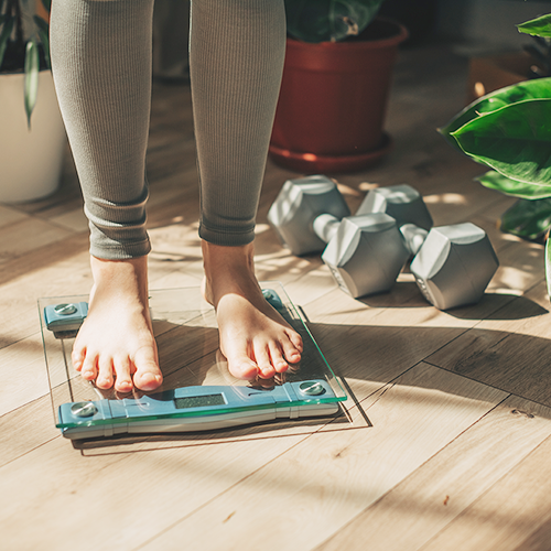 Woman on scales